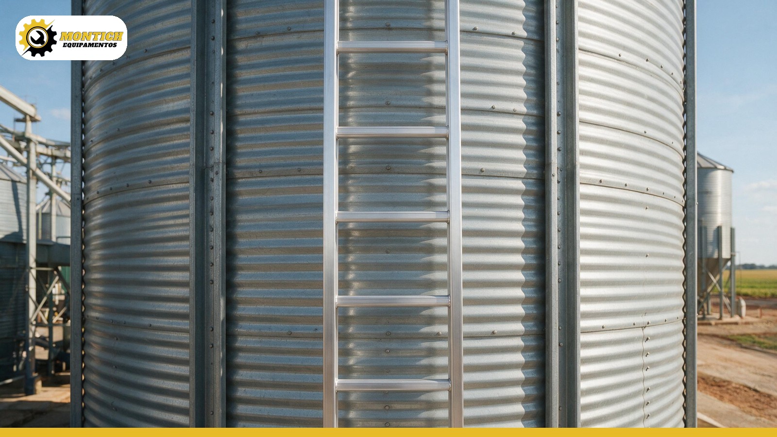 Escada de Marinheiro: Aço ou Alumínio? Guia de Especificação Escada de marinheiro de alumínio em silo